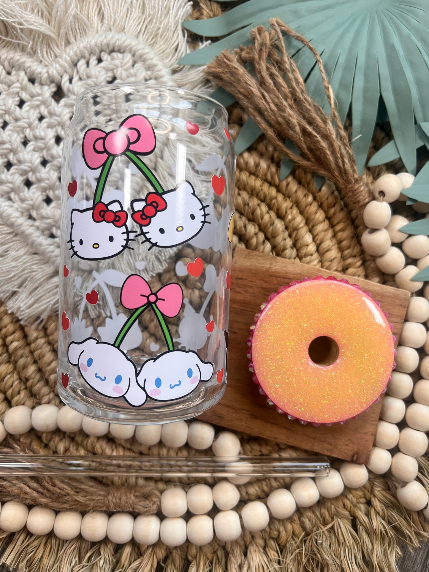 Lata de vidrio Cherry Kawaii