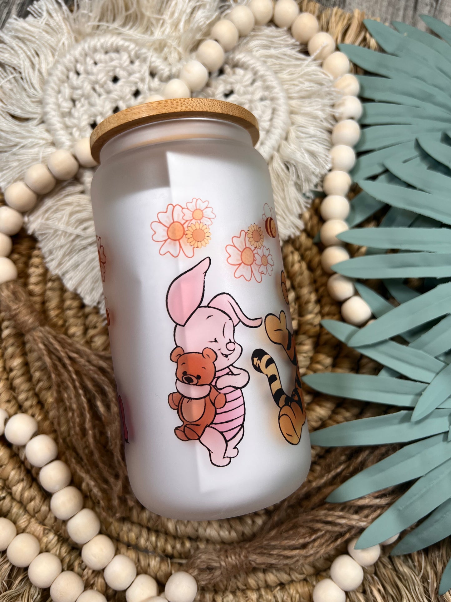 Lata de vidrio de Pooh y sus amigos