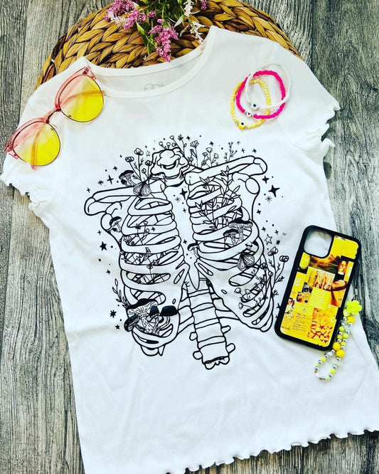 Skeleton With Flowers Shirt