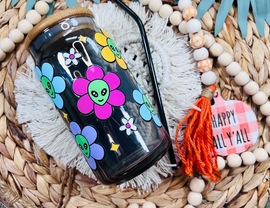 Alien Flowers Glass Can