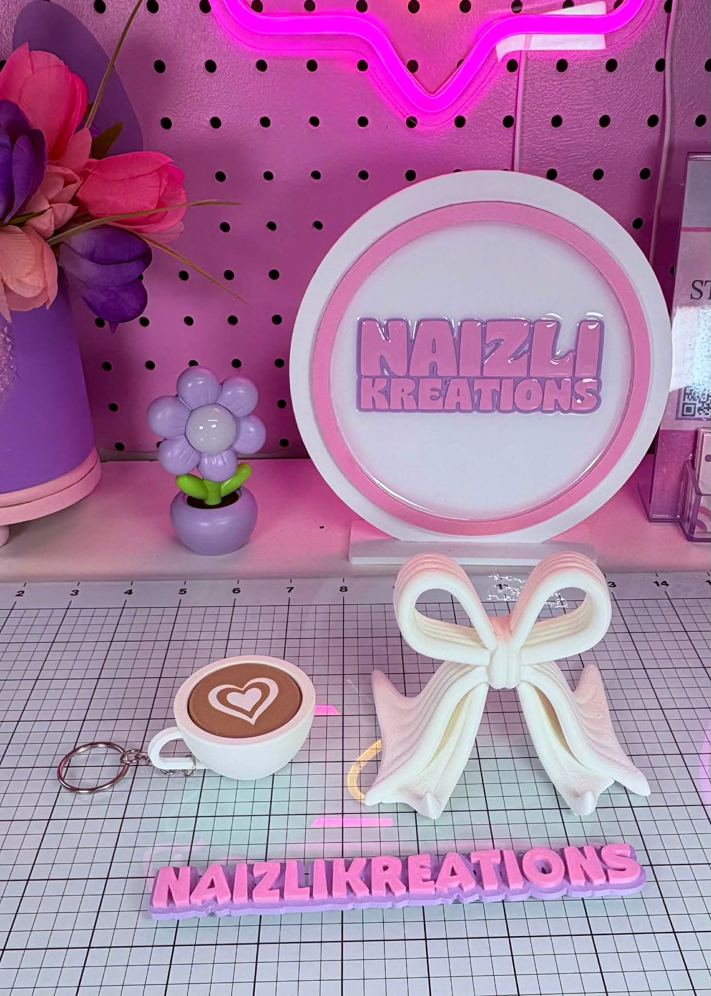 Bow Holder Phone + Coffe Latte Clicker Combo