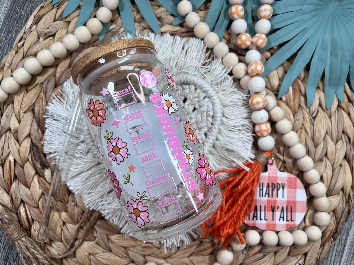 Lata de vidrio PPG de Starbucks rosa