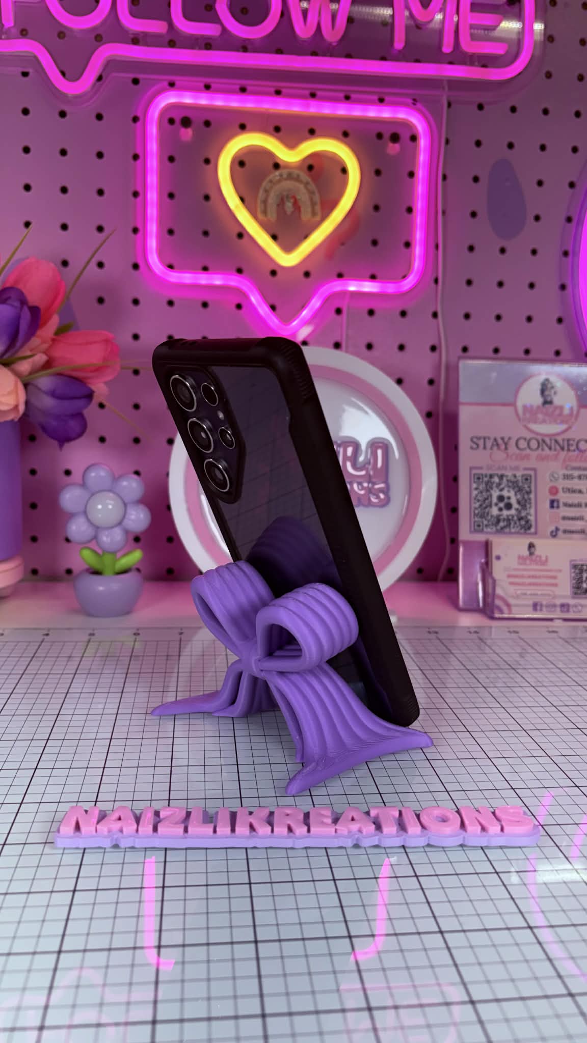 Phone Holder 3D Decorative Bow – Girly Edition