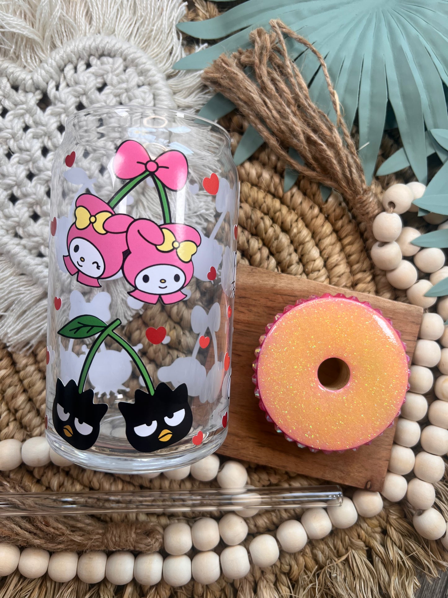 Lata de vidrio Cherry Kawaii 