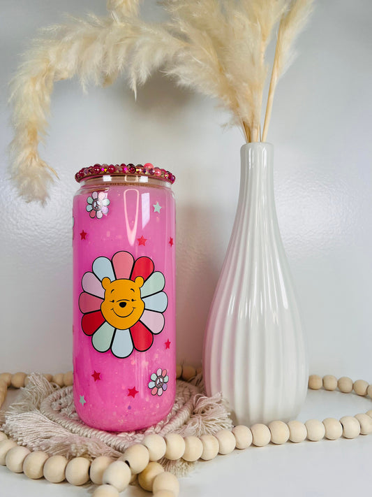 Lata de cristal con forma de bola de nieve con forma de flor de Winnie the Pooh