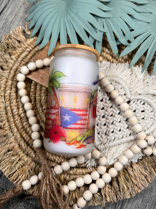 Puerto Rico Coffee Latte Can Glass