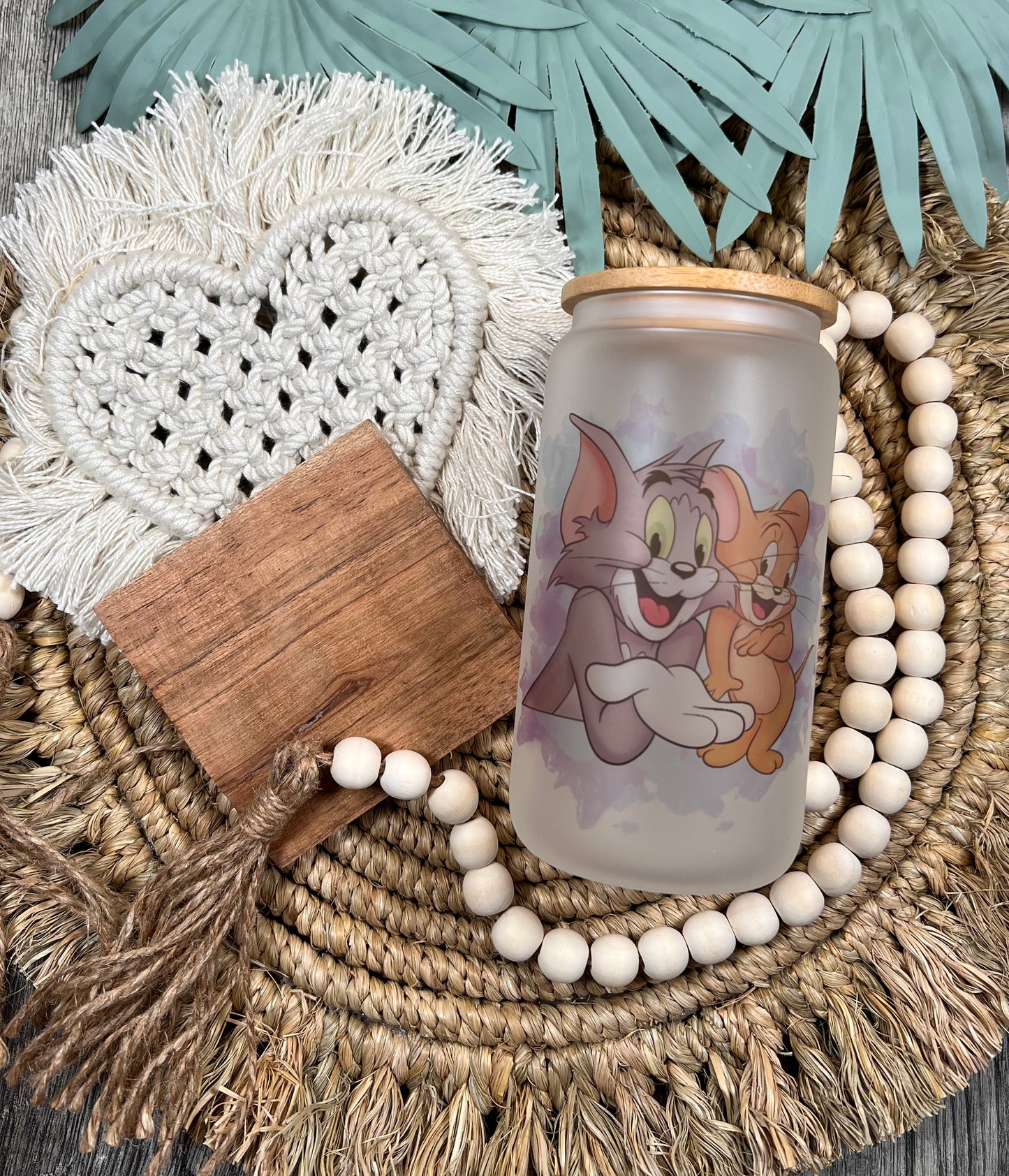 Tom And Jerr Glass Can