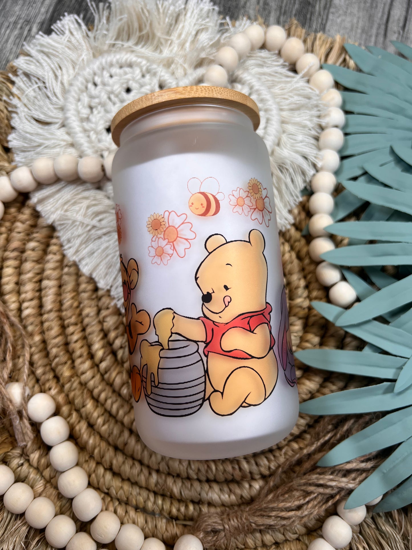 Lata de vidrio de Pooh y sus amigos