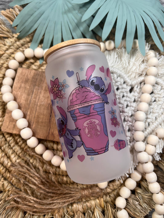 Stitch Starbucks Glass Can