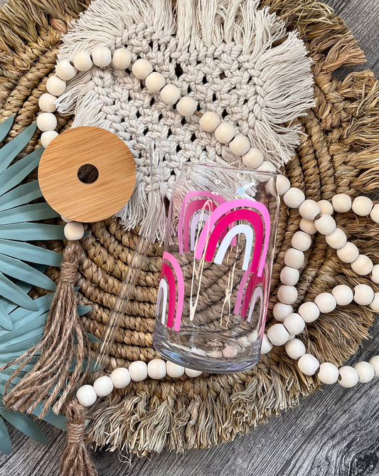 Rainbow Pink Glass Can